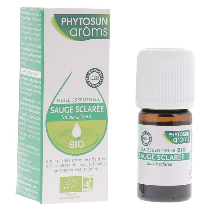 Huile essentielle de sauge sclarée Bio Phytosun arôms - flacon de 5 ml