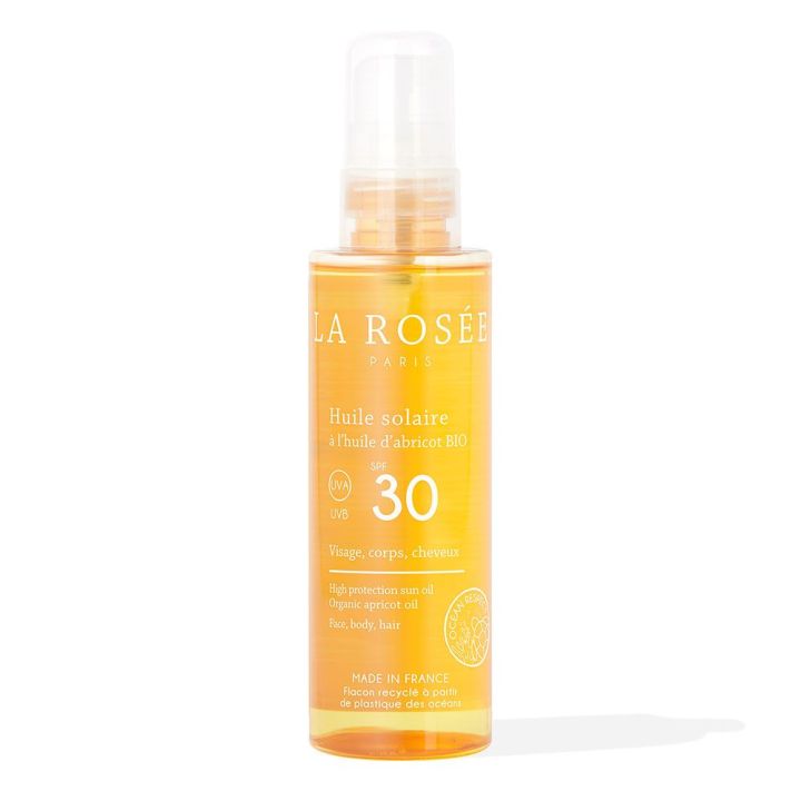 Huile solaire SPF30 à l'huile d'abricot bio La Rosée - spray de 150ml