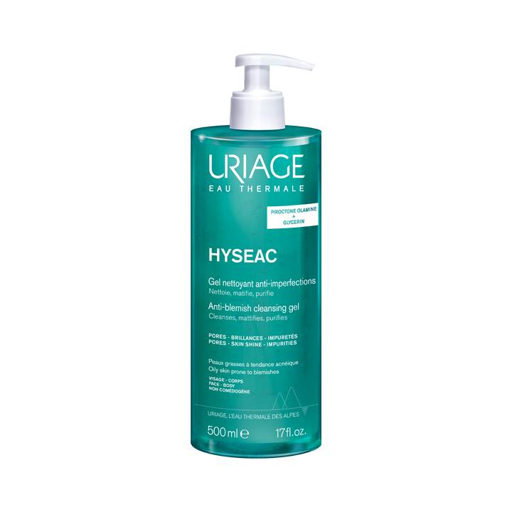 Hyséac gel nettoyant anti-imperfections Uriage - flacon pompe de 500ml