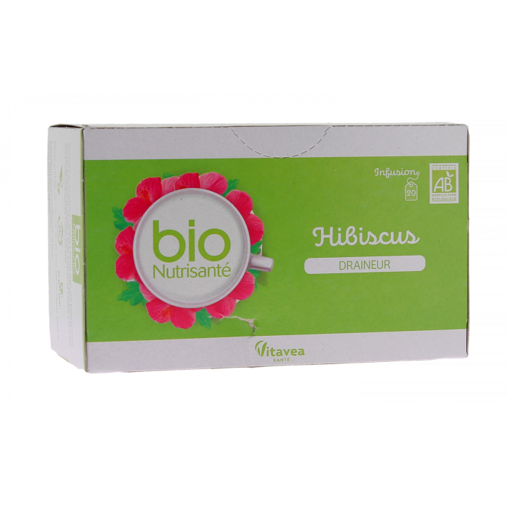 Infusion hibiscus draineur bio Vitavea - boîte de 20 sachets