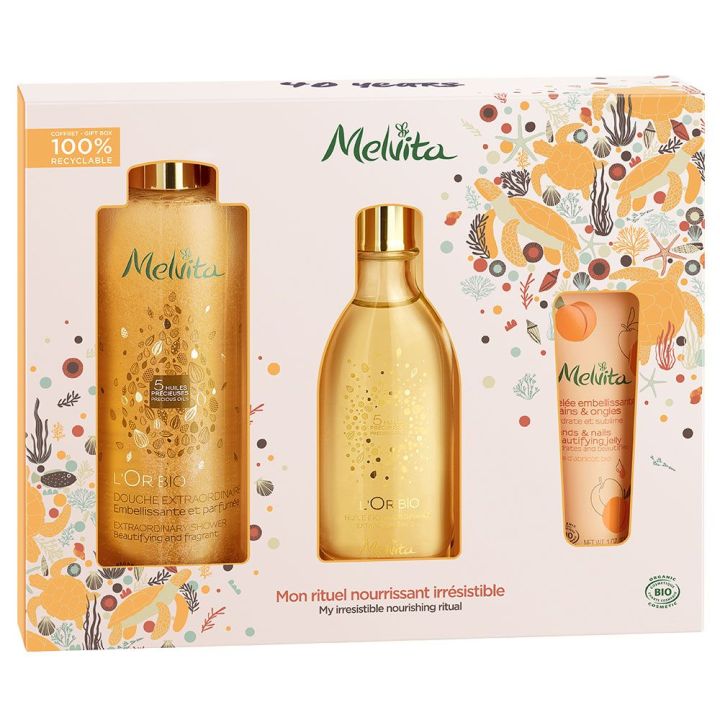 L'Or Bio Mon rituel nourrissant irrésistible bio Melvita - coffret de 3 produits