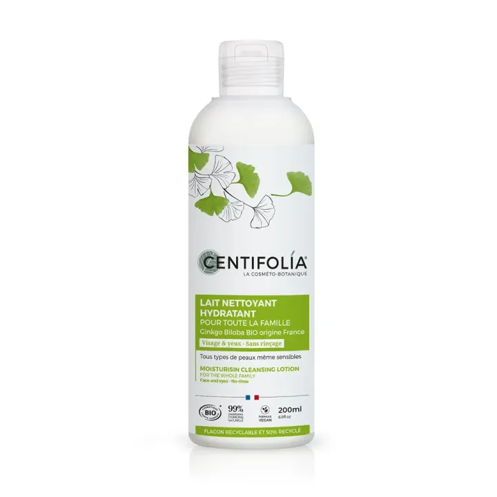 Lait nettoyant hydratant Centifolia - flacon de 200 ml