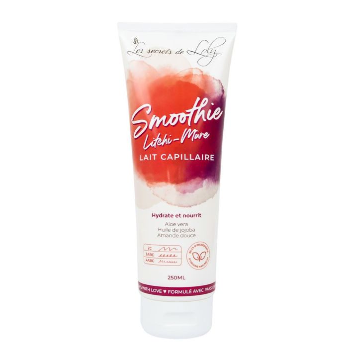 Lait capillaire Smoothie Litchi-mûre Les Secrets de Loly - tube de 250ml