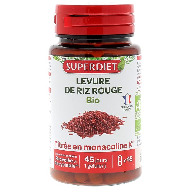 Levure de riz rouge bio Super Diet - boite de 45 gélules