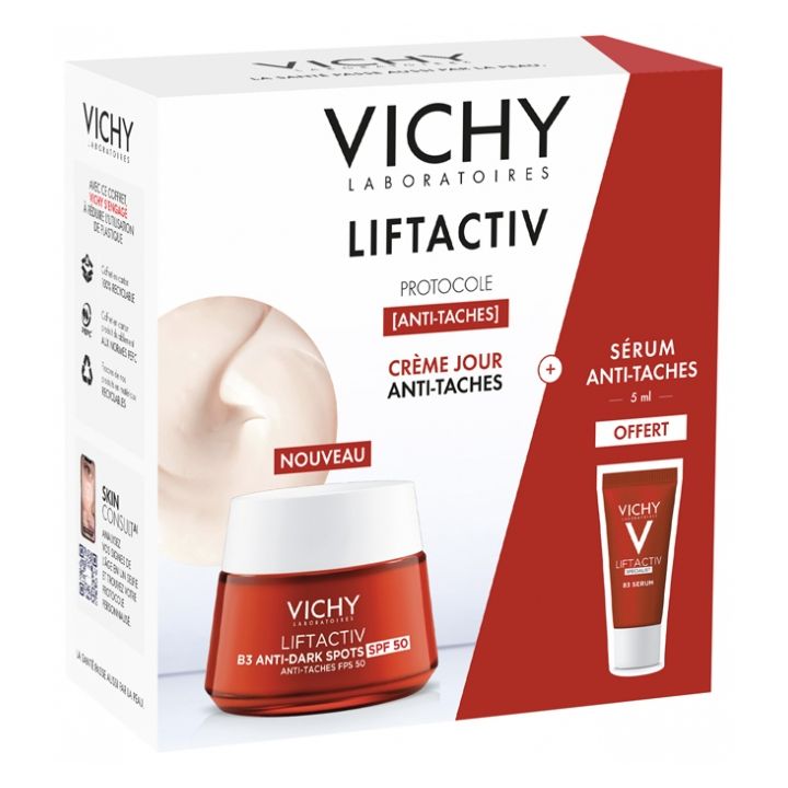 LiftActiv B3 Anti-Dark Spots Crème SPF50 + Specialist B3 Sérum taches brunes & rides 5 ml offert Vichy - coffret de 2 produits