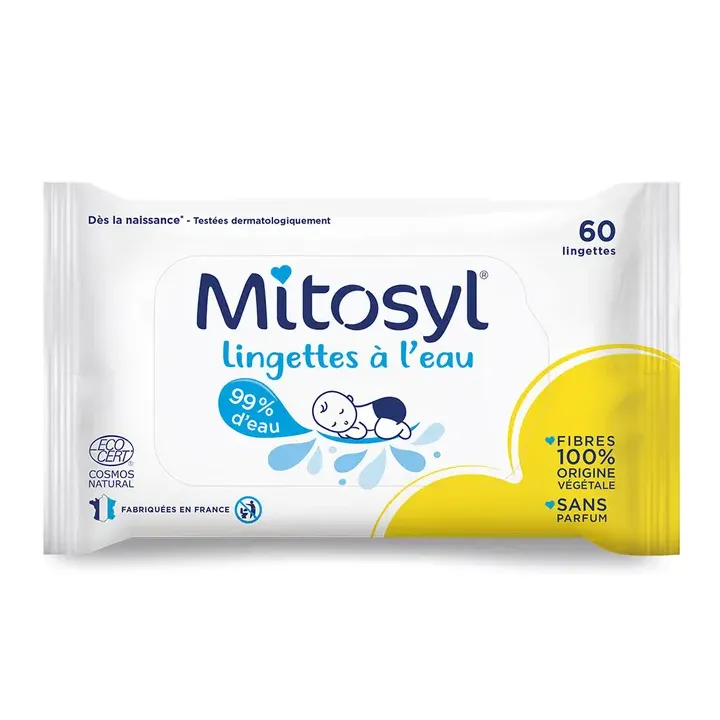 Lingettes à l'eau Mitosyl - 60 lingettes