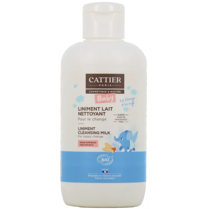 Liniment lait nettoyant pour le change bio Cattier - flacon de 200 ml