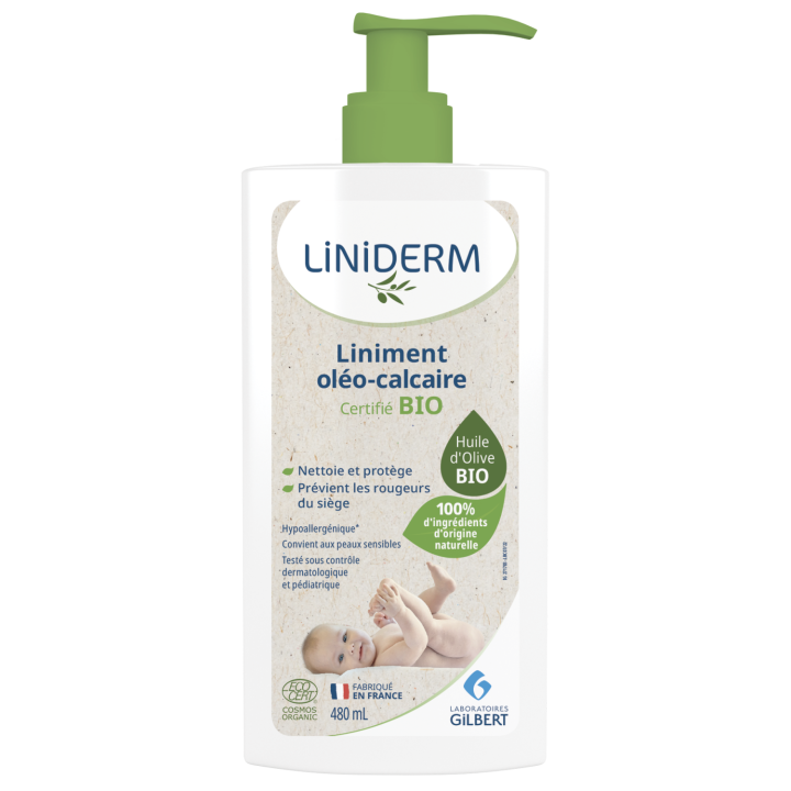 Liniderm Liniment oléo-calcaire bio Gilbert - flacon-pompe de 480 ml