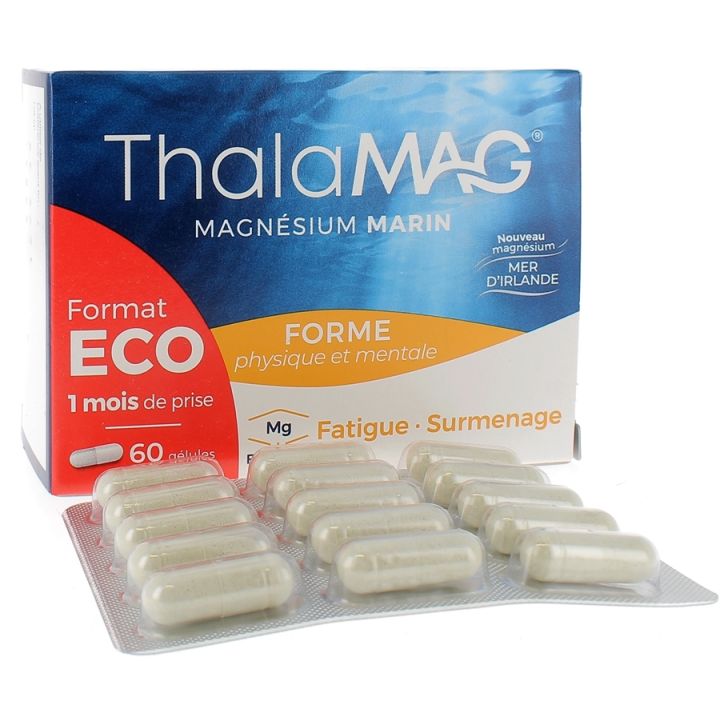 Magnésium Marin forme physique et mentale Thalamag - boîte de 60 Gélules