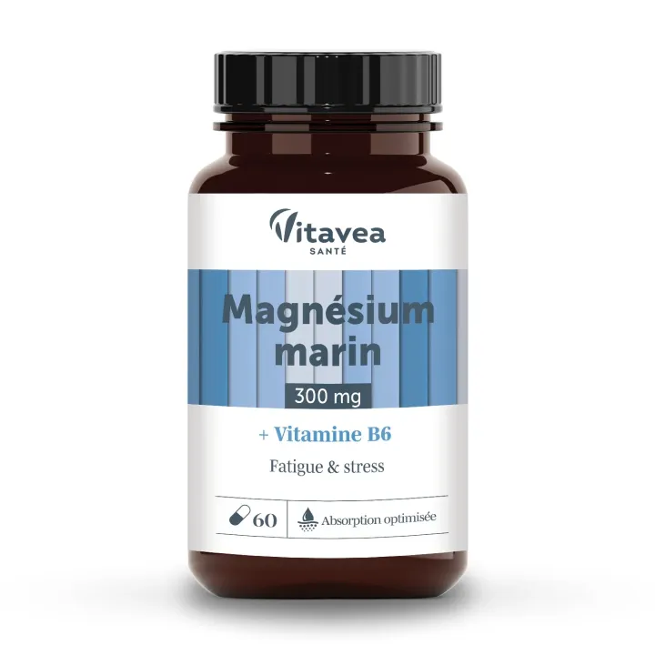 Magnésium marin fatigue et stress Vitavea - pot de 60 gélules