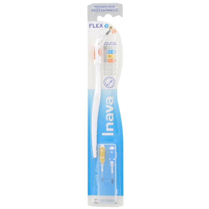 Manche Long et Brossettes Flex 1 2 3 Inava - 1 brosse et 3 brossettes mixtes