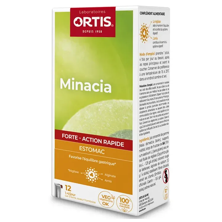 Minacia Forte Estomac action rapide Ortis - boîte de 12 sticks