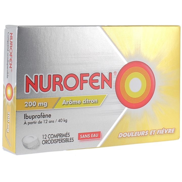 Nurofen 200 mg comprimé orodispersible arôme citron - boite de 12 comprimés