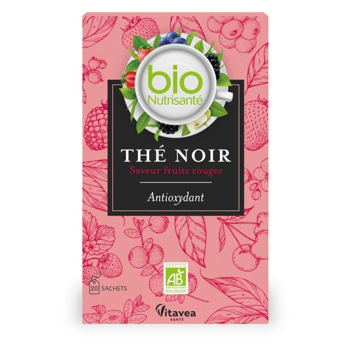 Nutrisanté Thé noir saveur fruits rouges bio Vitavea Santé - boîte de 20 sachets