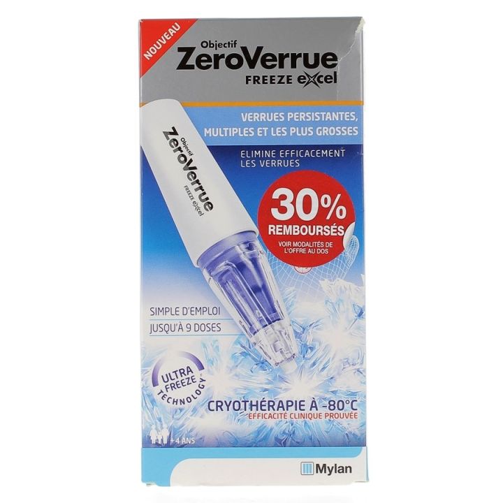 Objectif ZéroVerrue Freeze Excel Mylan - boîte d'un stylo et 9 embouts jetables