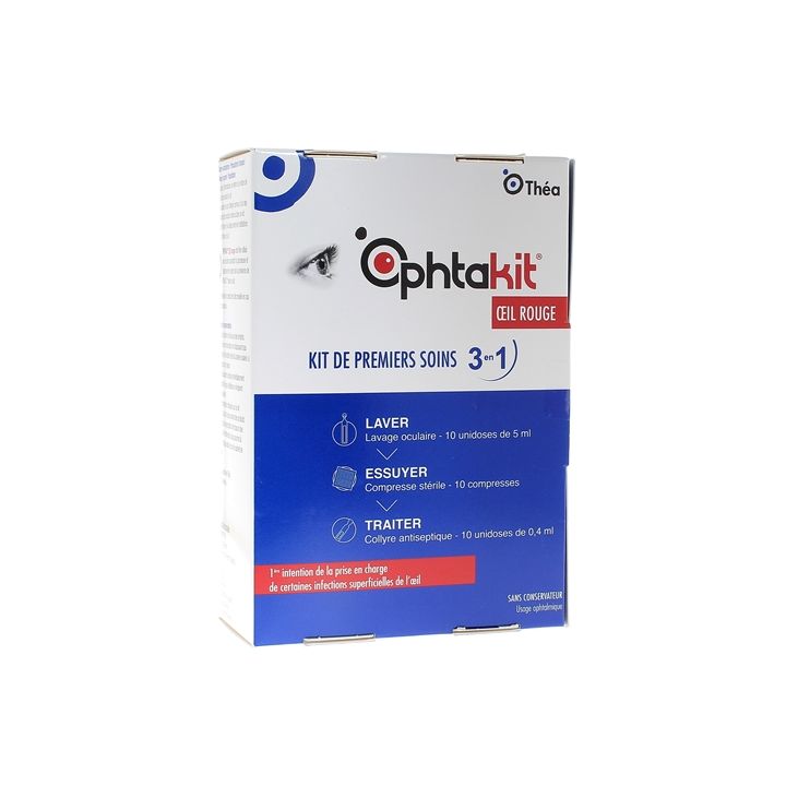 Ophtakit Oeil rouge Kit de premiers soins Théa - kit de 3 produits