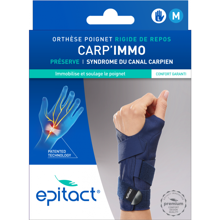 Carp'Immo Orthèse poignet rigide de repos main gauche taille M Epitact - 1 orthèse