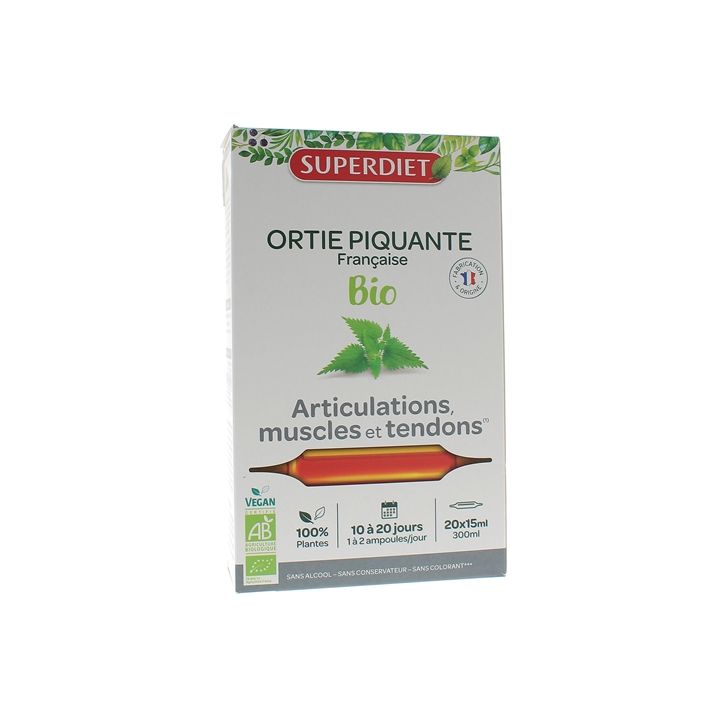 Ortie piquante Bio Super Diet - 20 ampoules de 15 ml