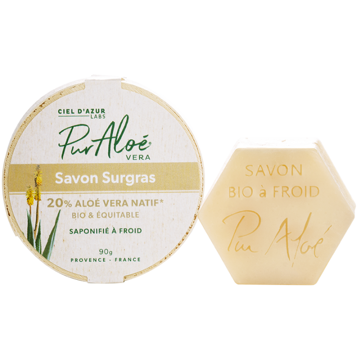 Savon Aloe vera 20% surgras Bio Pur Aloé - pain de 90 g