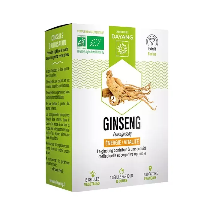 Panax ginseng Bio Dayang - boîte de 15 gélules