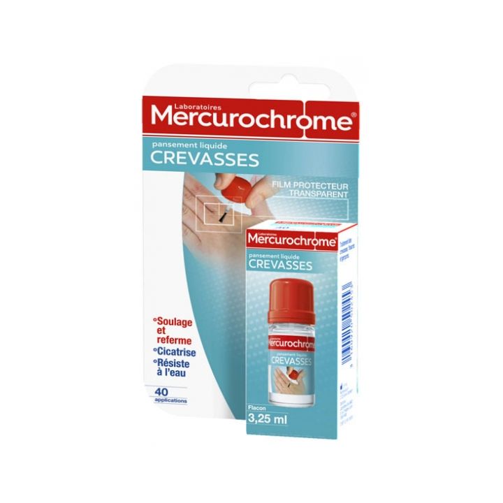 Pansement liquide crevasses Mercurochrome - flacon de 3,25 ml