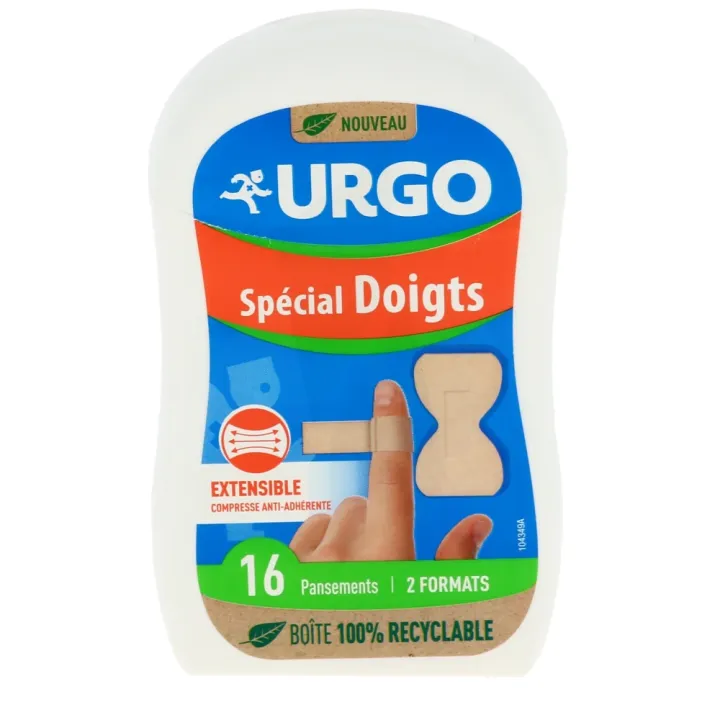 Pansement spécial doigts Urgo - boite de 16 pansements avec 2 formats