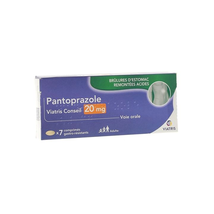 Pantoprazole Viatris Conseil 20 mg - boîte de 7 comprimés gastro-résistants