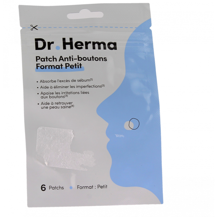 Patch anti-boutons format petit Dr Herma - boite de 6 patchs