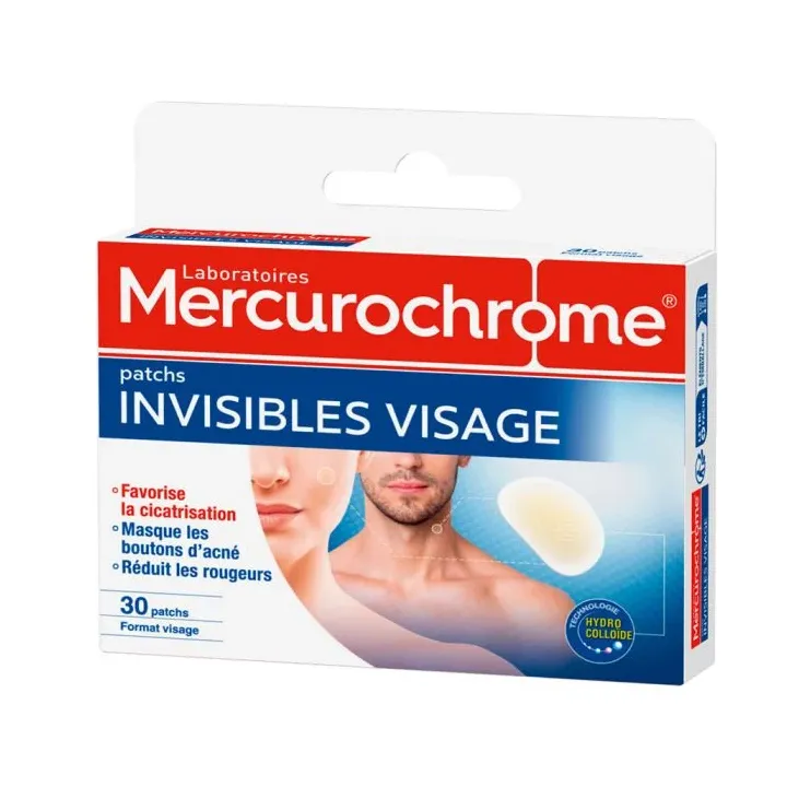 Patchs invisibles visage Mercurochrome - boîte de 30 patchs