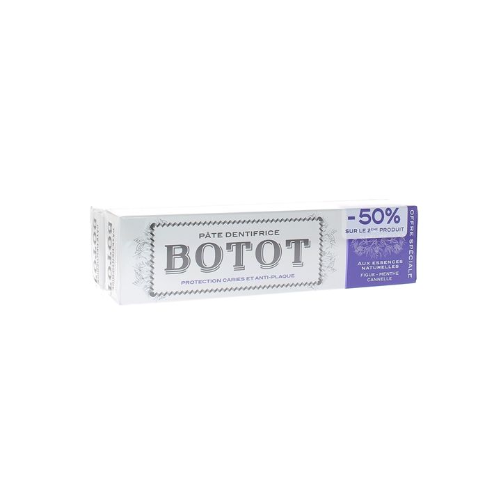 Pâte dentifrice figue menthe cannelle Botot - 2 tubes de 75 ml