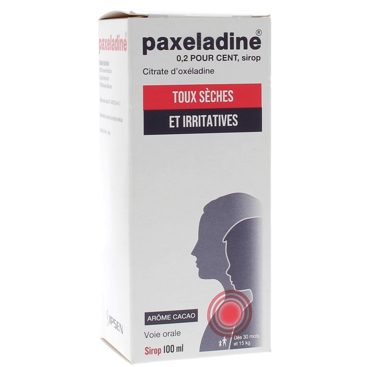 Paxeladine 0,2% Sirop toux sèches Ipsen - flacon de 100ml