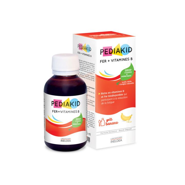 Pediakid fer + vitamine B goût banane - flacon de 125 ml