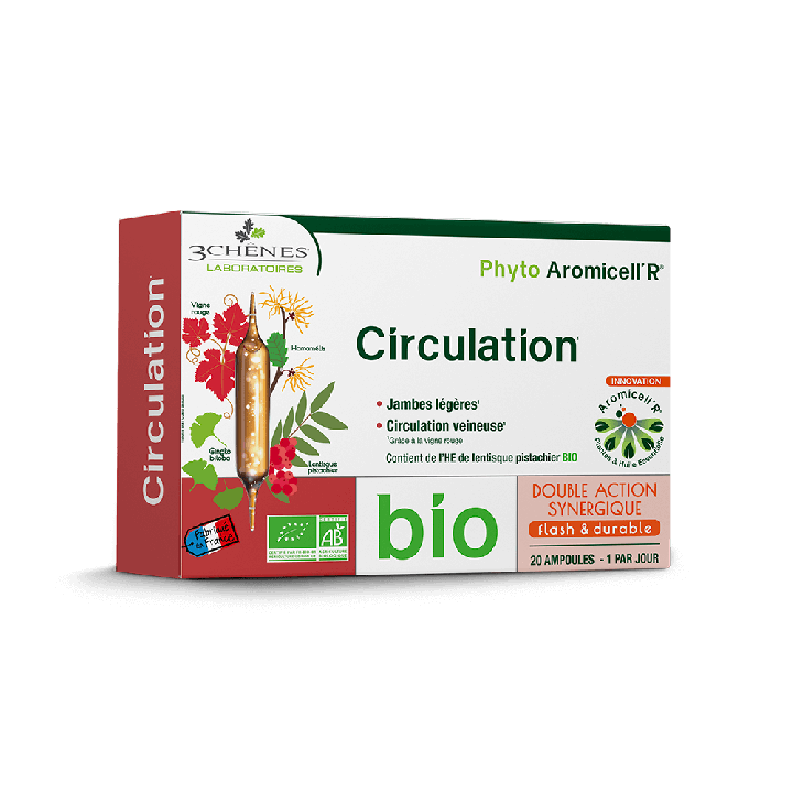 Phyto Aromicell'R bio Circulation Les 3 Chênes - boîte de 20 ampoules de 10ml