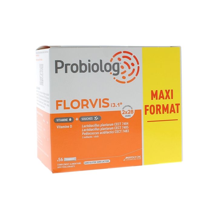 Probiolog Florvis i3.1 Mayoly Spindler - boite de 56 sticks de poudre orodispersible