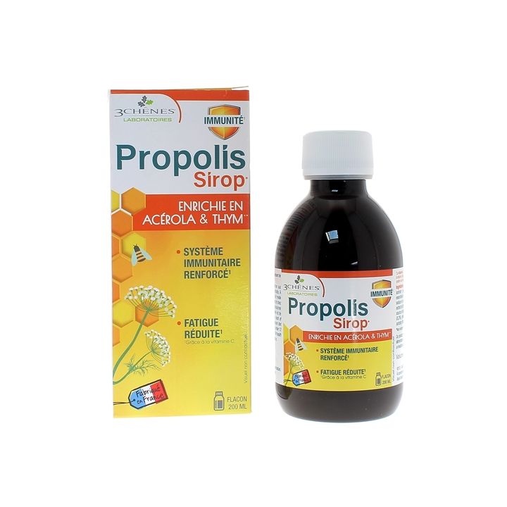 Propolis Sirop Bien-Être & Protection Respiratoire Les 3 Chênes - flacon de 200 ml