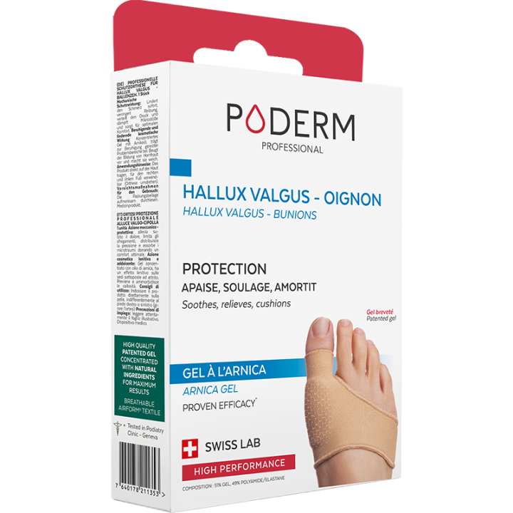 Protection Hallux Valgus gel à l'arnica Poderm - une unité