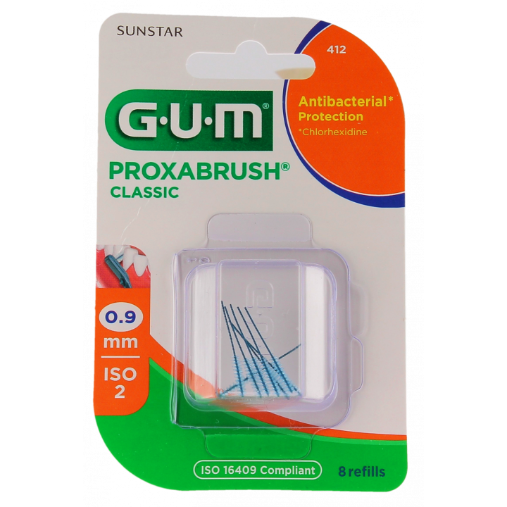 Proxabrush Recharges brossettes interdentaires 0.9mm Gum - boîte de 8 recharges