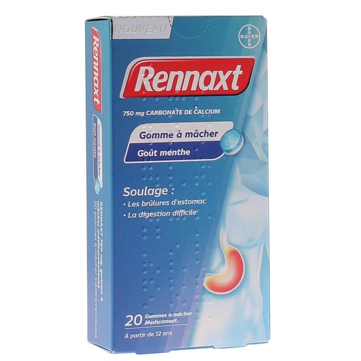 Rennaxt gomme à mâcher menthe - boîte de 20 gommes à mâcher