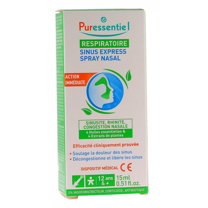 Respiratoire spray nasal sinus express Puressentiel - spray de 15ml