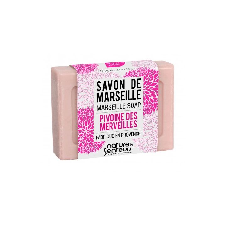 Savon de Marseille pivoine des merveilles Nature & Senteurs - pain de 100 g