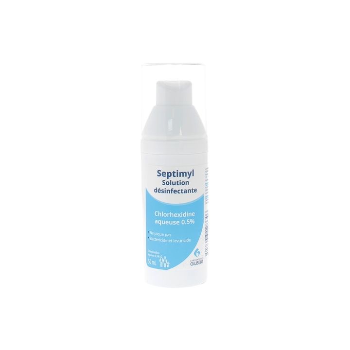 Septimyl solution désinfectante chlorhexidine aqueuse 0,5% Gilbert - spray de 50 ml