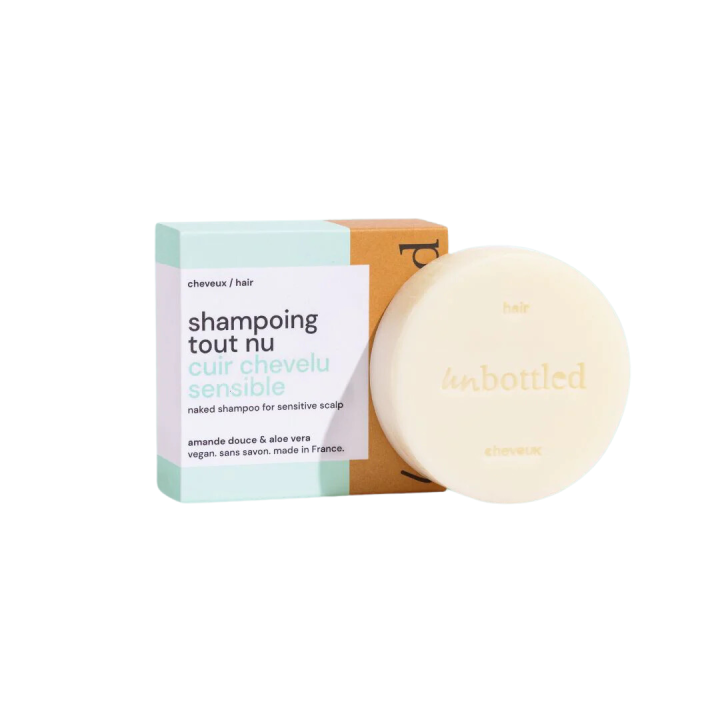 Shampoing solide tout nu cuir chevelu sensible Unbottled - pain de 75g