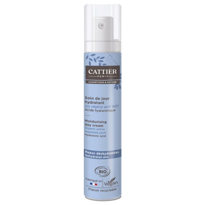 Soin de jour hydratant Cattier - flacon-pompe de 50ml