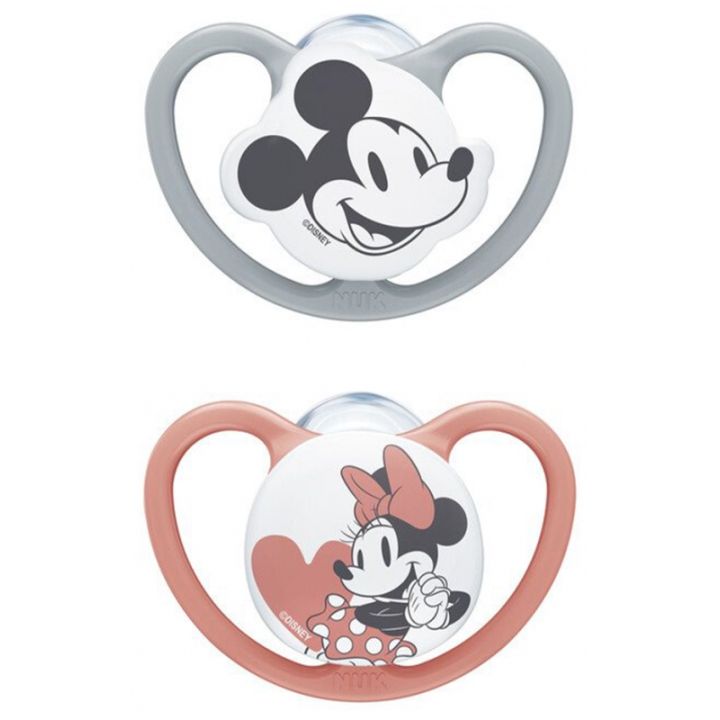 Space Sucette silicone Mickey 18-36 mois NUK - lot de 2 sucettes