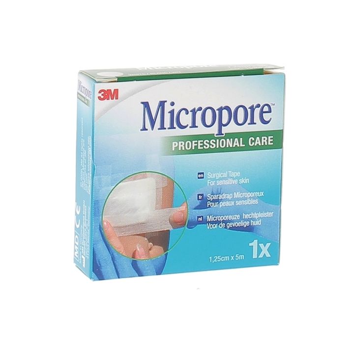 Sparadrap microporeux Micropore 3M - une bande de 12.5mmx5m