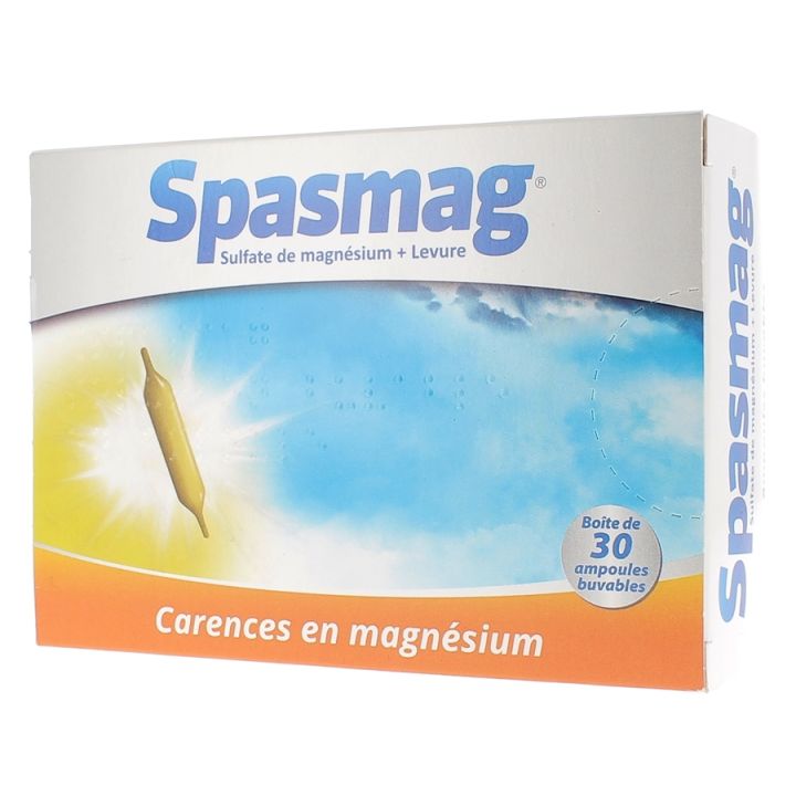 Spasmag carences en magnésium - boîte de 30 ampoules