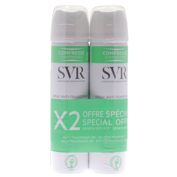 Spirial spray anti-transpirant SVR - Lot de 2 sprays de 75 ml