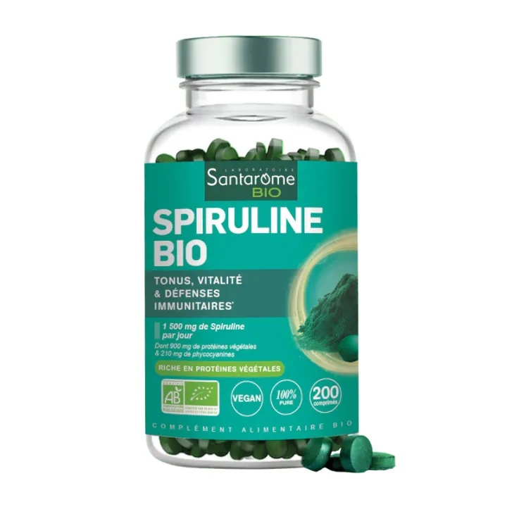 Spiruline bio Santarome - pot de 200 comprimés