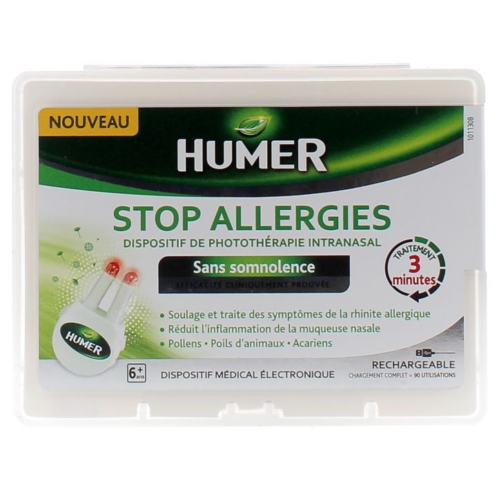 Stop allergies dispositif de photothérapie intranasal Humer - 1 batterie