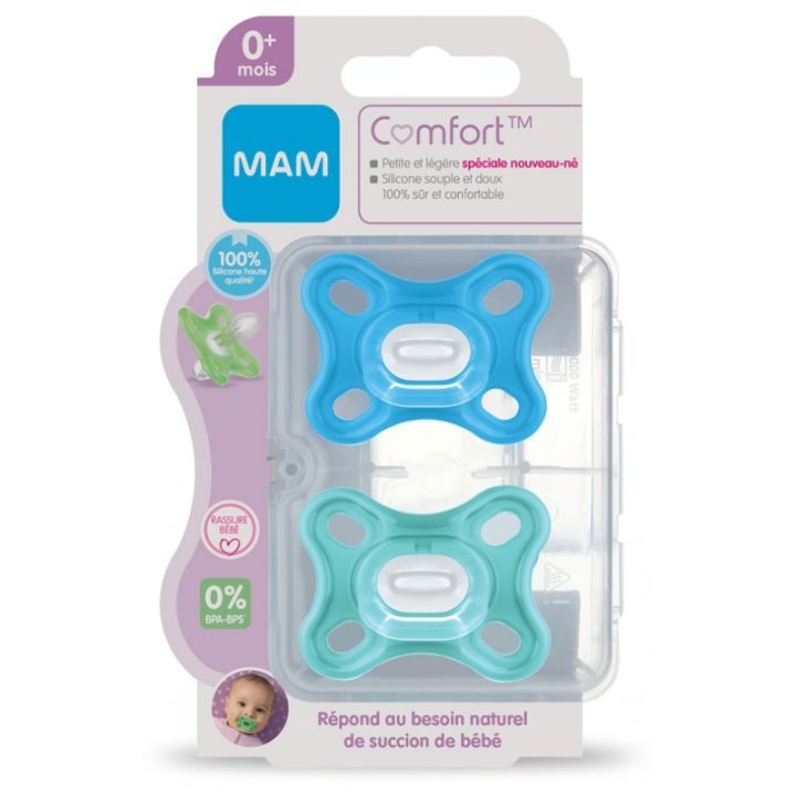 Sucette Comfort spéciale nouveau-né MAM - lot de 2 sucettes